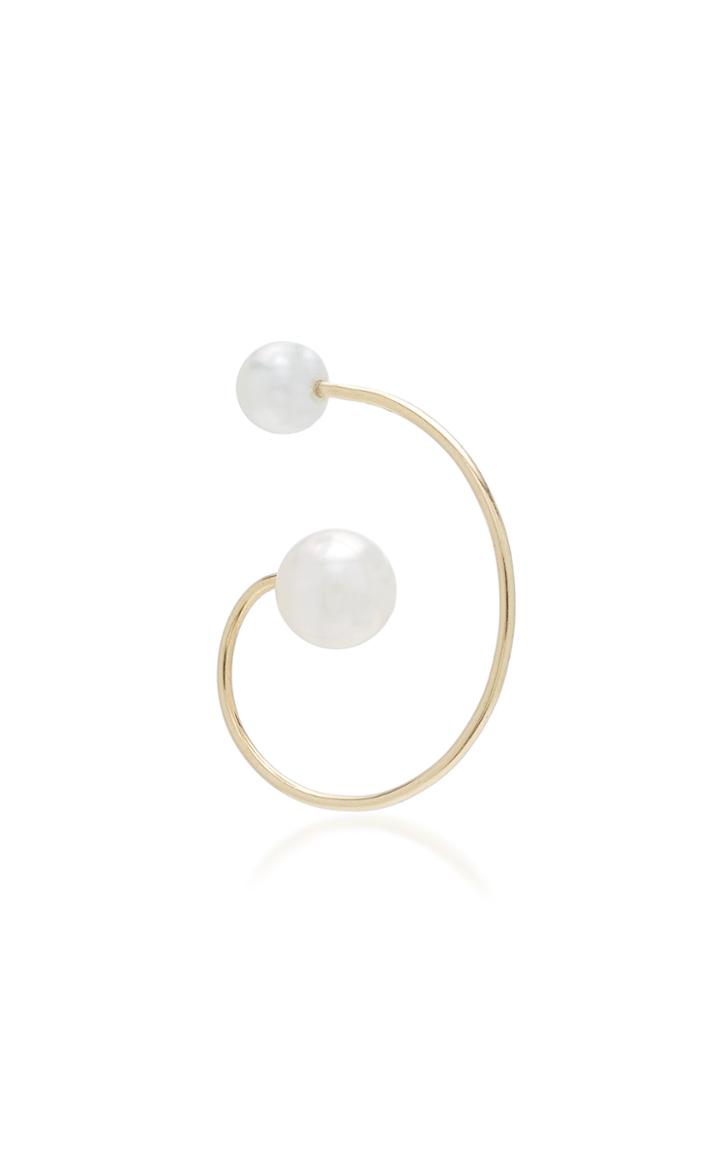 Sophie Bille Brahe Babylon 14k Gold And Pearl Small Earring