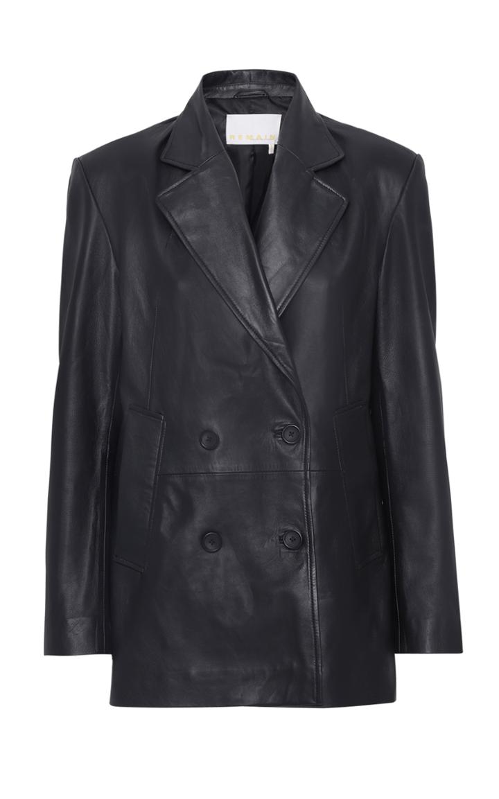 Moda Operandi Remain Debbie Oversized Leather Blazer