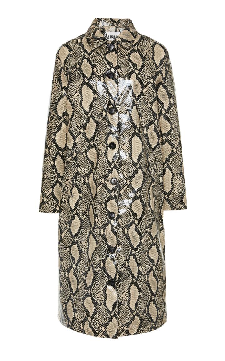 Apparis Zahra Vegan Leather Long Lined Coat