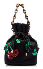 Edie Parker Shorty Embroidered Satin Bag
