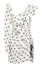 Self Portrait Asymmetric Star-print Crepe Dress