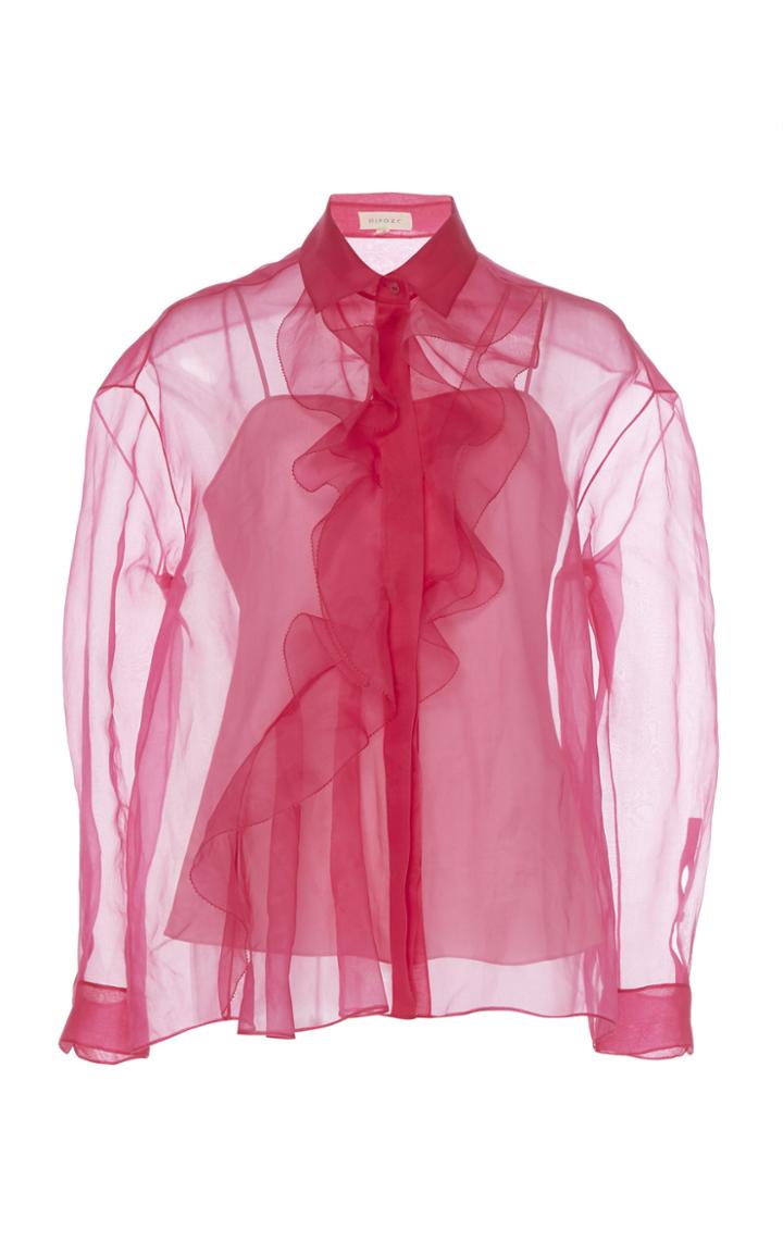 Delpozo Ruffled Silk Organza Shirt