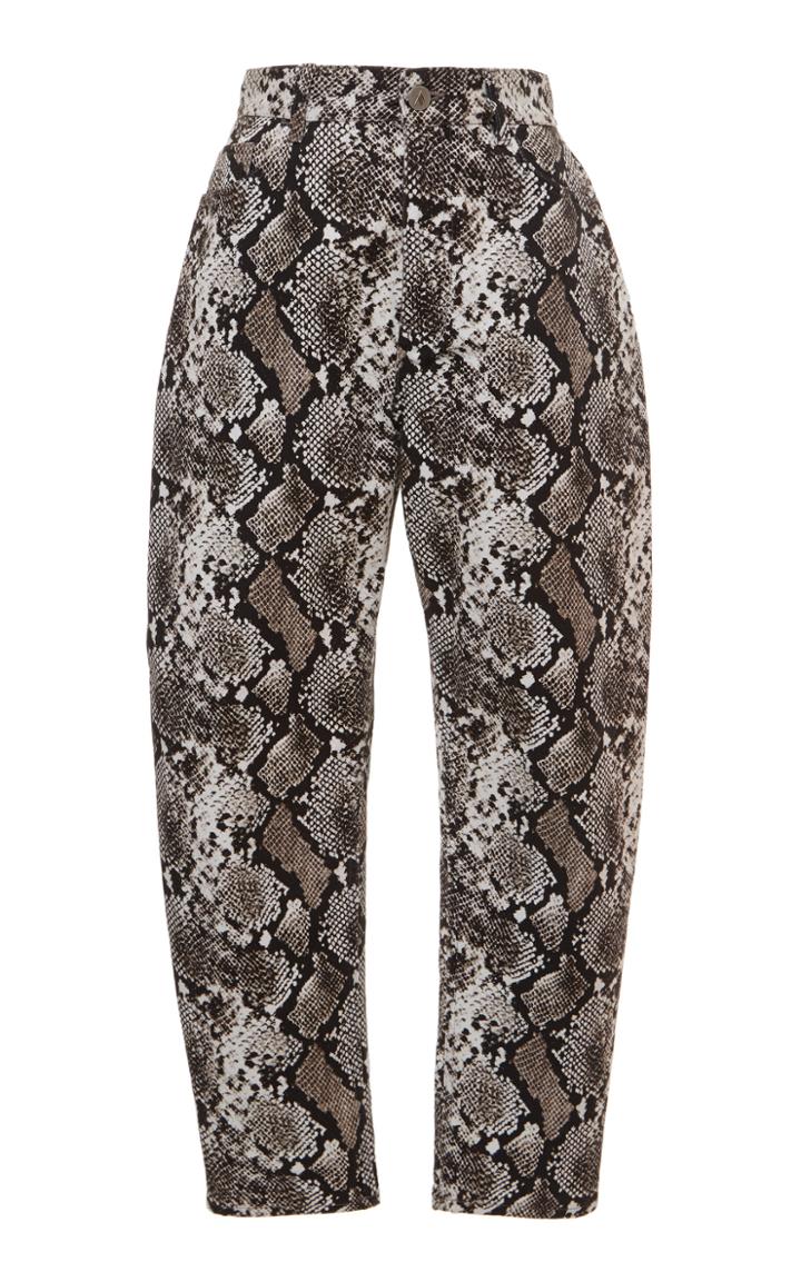 The Attico Printed Straight-leg Leather Pants