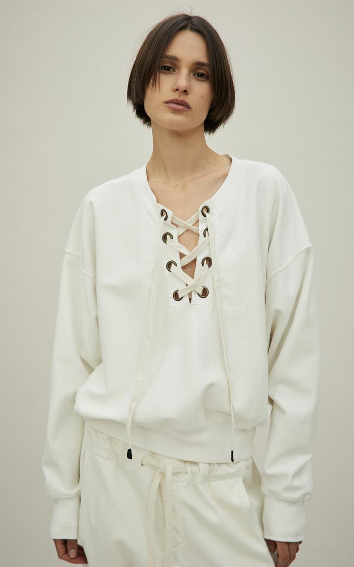 Moda Operandi Bassike Oversized Lace-up Cotton Sweatshirt