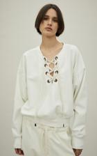 Moda Operandi Bassike Oversized Lace-up Cotton Sweatshirt