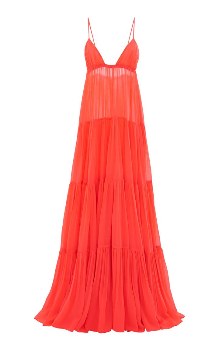 Moda Operandi Valentino Tiered V-neck Maxi Dress Size: 38