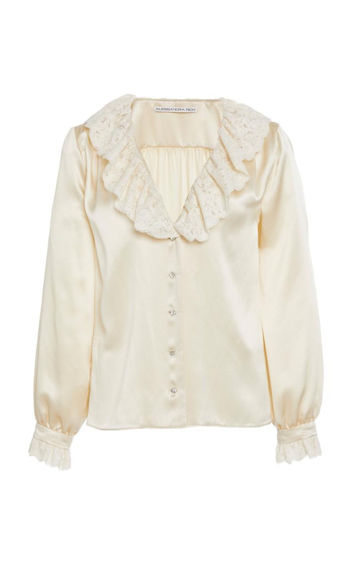 Alessandra Rich Ruffled Silk Blouse