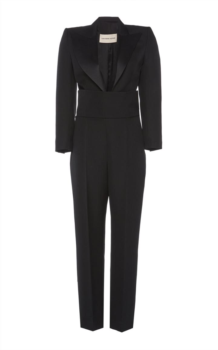 Alexandre Vauthier V-neck Tailored Wool Jumpsuit