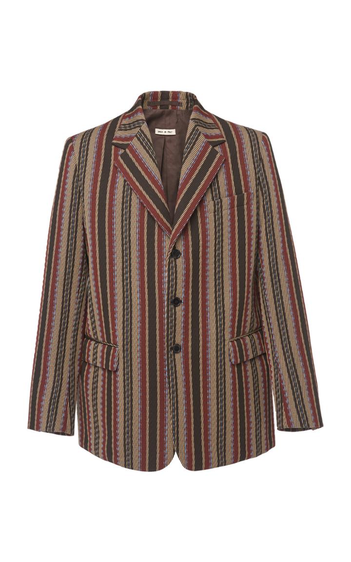 Marni Oversized Striped Three Button Blazer