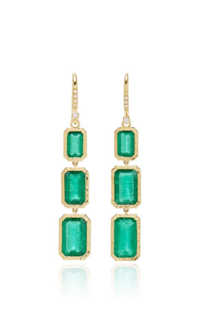 Octavia Elizabeth Emerald And Diamond Sophie Earring