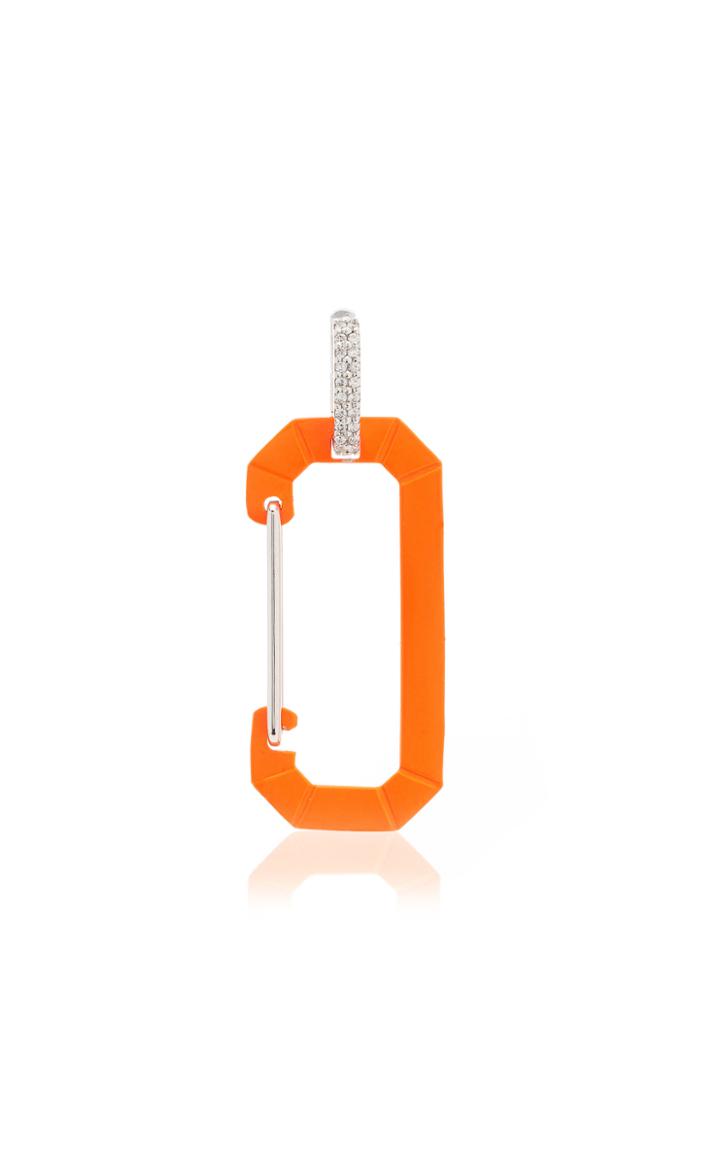 Ee Ra 18k White Gold Neon Orange Chiara Big Fluo Earring