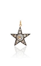 Vela Vintage 14k Gold Silver And Glass Pendant