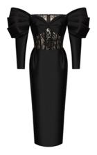 Moda Operandi Rasario Lace-detailed Satin Off-the-shoulder Midi Dress