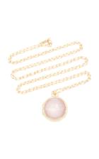 Monica Rich Kosann 18k Gold, Rose Quartz And Mother Of Pearl Necklace