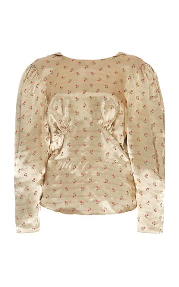Alexachung Scattered Tulips V-back Satin Blouse