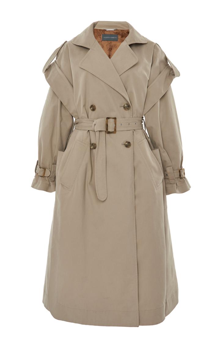 Alberta Ferretti Double Breasted Belted Trench Coat