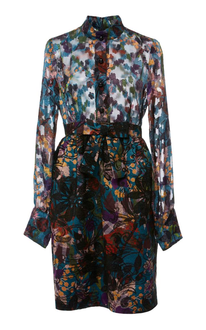 Anna Sui Sugar Plums Jacquard & Clip Jacquard Dress