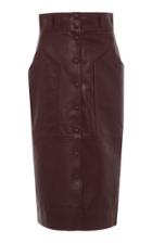 Moda Operandi Alberta Ferretti Nappa Leather Midi Skirt