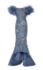 Marchesa Ruffled Silk Organza Gown
