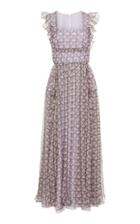Alexachung Checkered Ruffle Organza Midi Dress