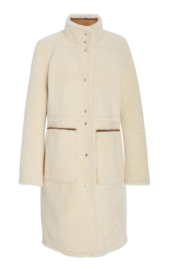 Tory Burch Reversible Paneled Shearling And Suede Coat