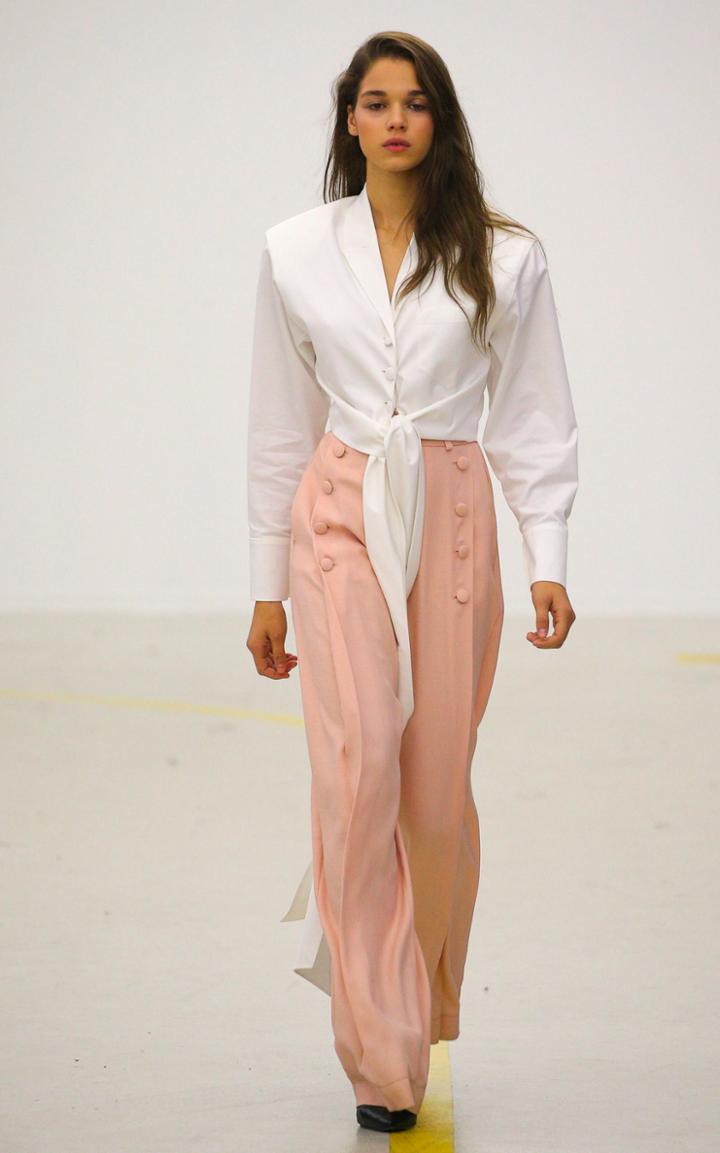 Matriel High-rise Button Wide-leg Pants