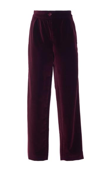 Vanessa Seward Bordeaux Acronyme Velvet Pant