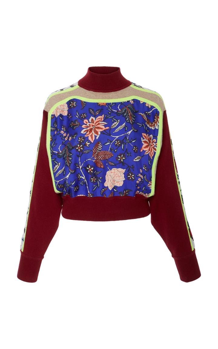 Diane Von Furstenberg Cropped Floral Pullover