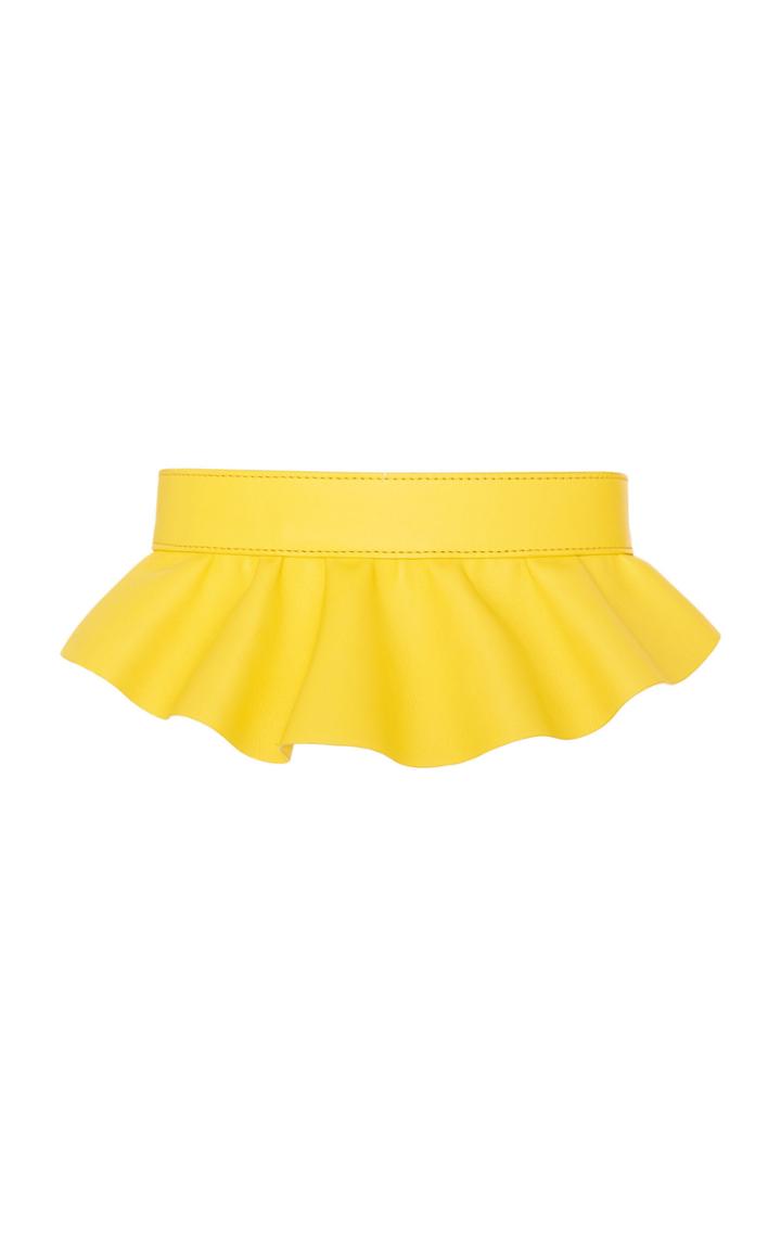 Max Mara Burgos Leather Ruffle Belt