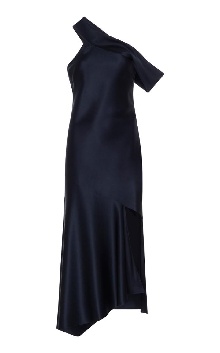 Cushnie Draped Asymmetric Silk Dress