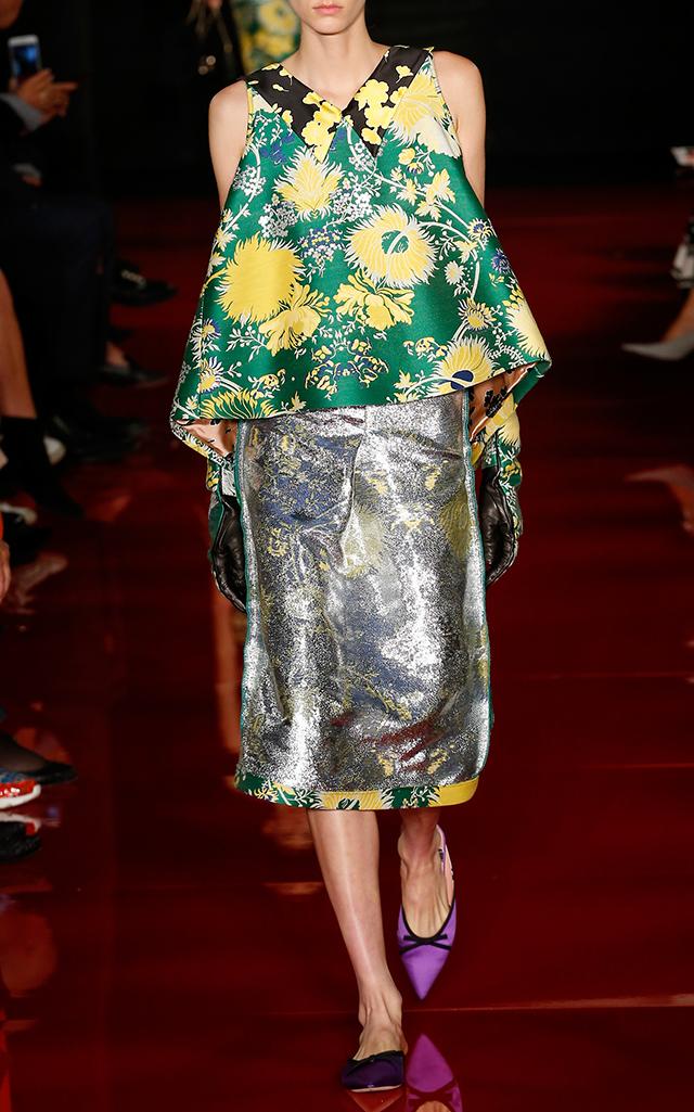 Rochas Pencil Skirt In Jaquard Lurex Inside Out