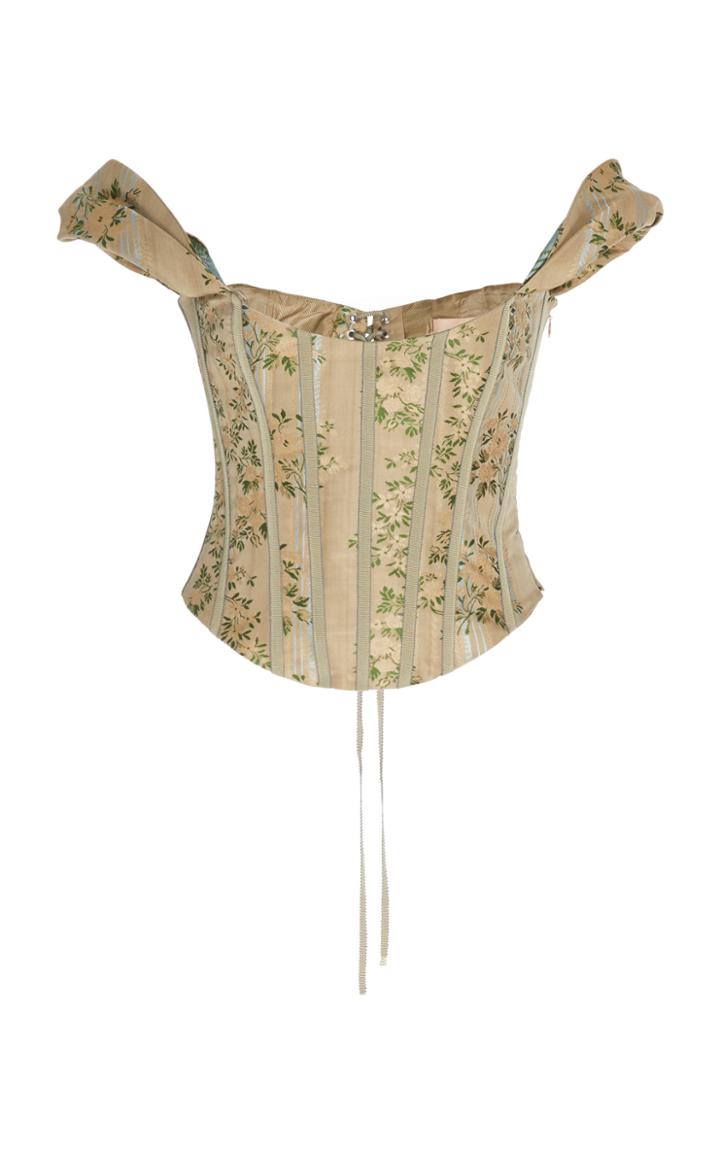 Brock Collection Floral-printed Corset Top
