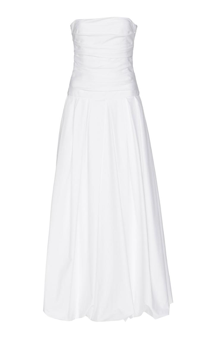 Khaite Ingrid Strapless Cotton-taffeta Maxi Dress