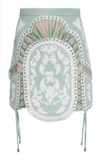 Balmain Lace-up Leather Mini Skirt