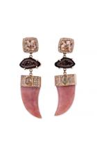 Moda Operandi Jacquie Aiche 14k Rose Gold Druzy And Peruvian Opal Tusk Earrings
