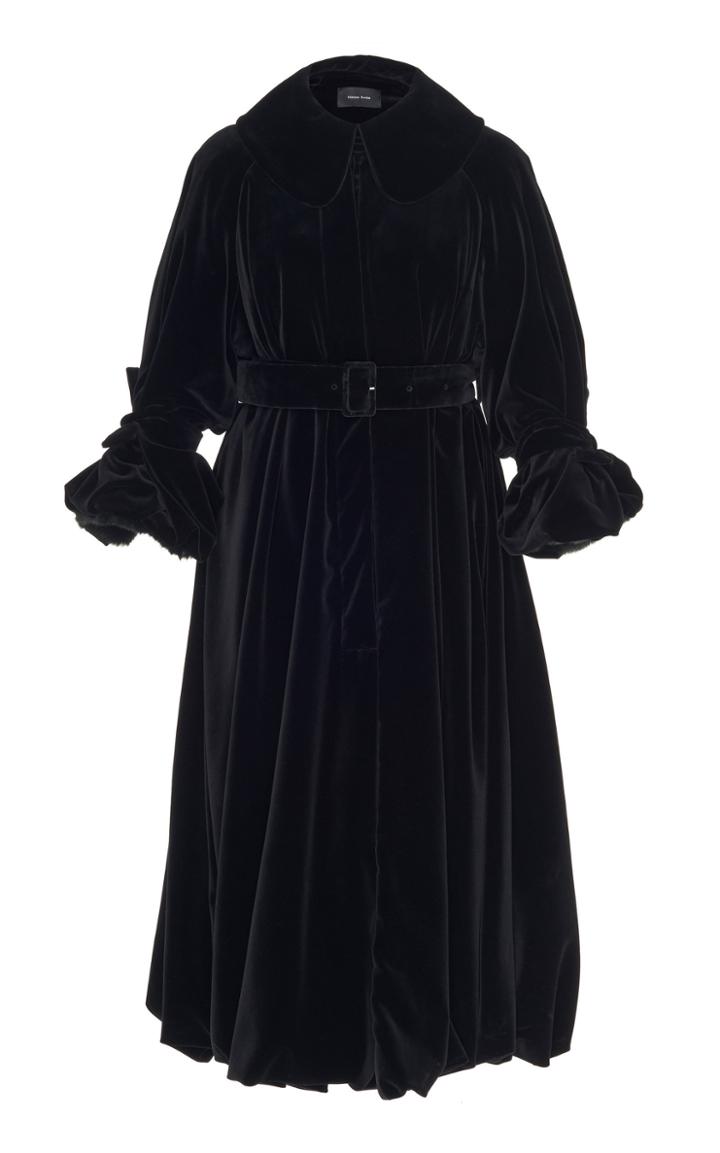 Simone Rocha Oversized Cotton Velvet Bell Coat