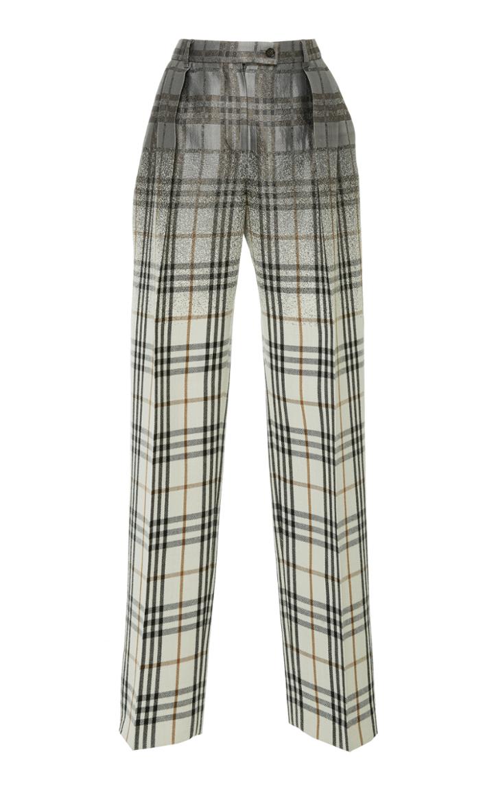 Alberta Ferretti Degrade Plaid Trouser