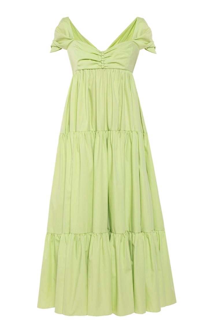 Moda Operandi Anna October Amalfi Tiered Cotton Midi Dress Size: S