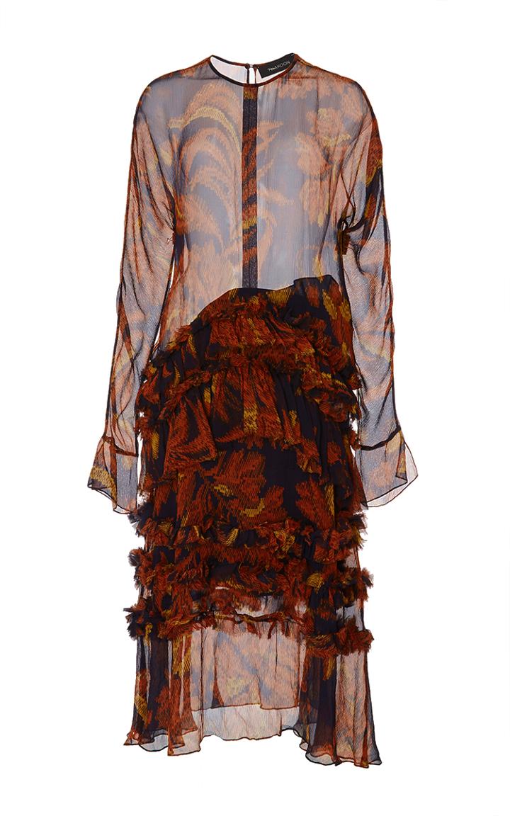 Thakoon Sheer Silk Pixelated Floral Shirtdress