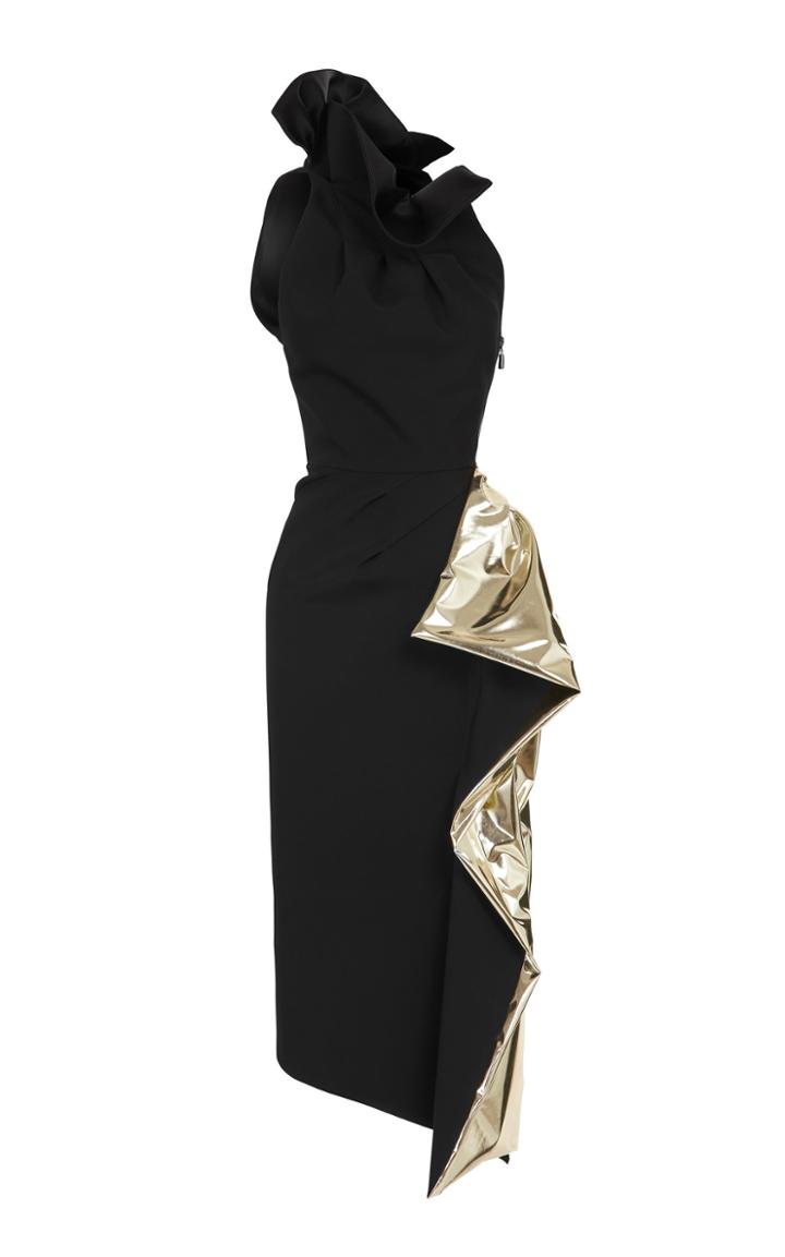 Maticevski Solar Draped Crepe Sleeveless Dress