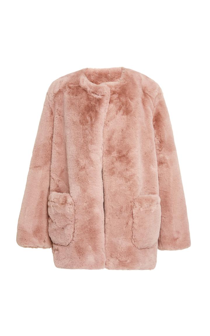 Apparis Jessica Faux Fur Collarless Coat