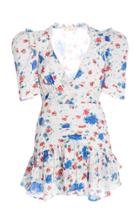 Loveshackfancy Arlo Ruched Floral-print Cotton-voile Mini Dress
