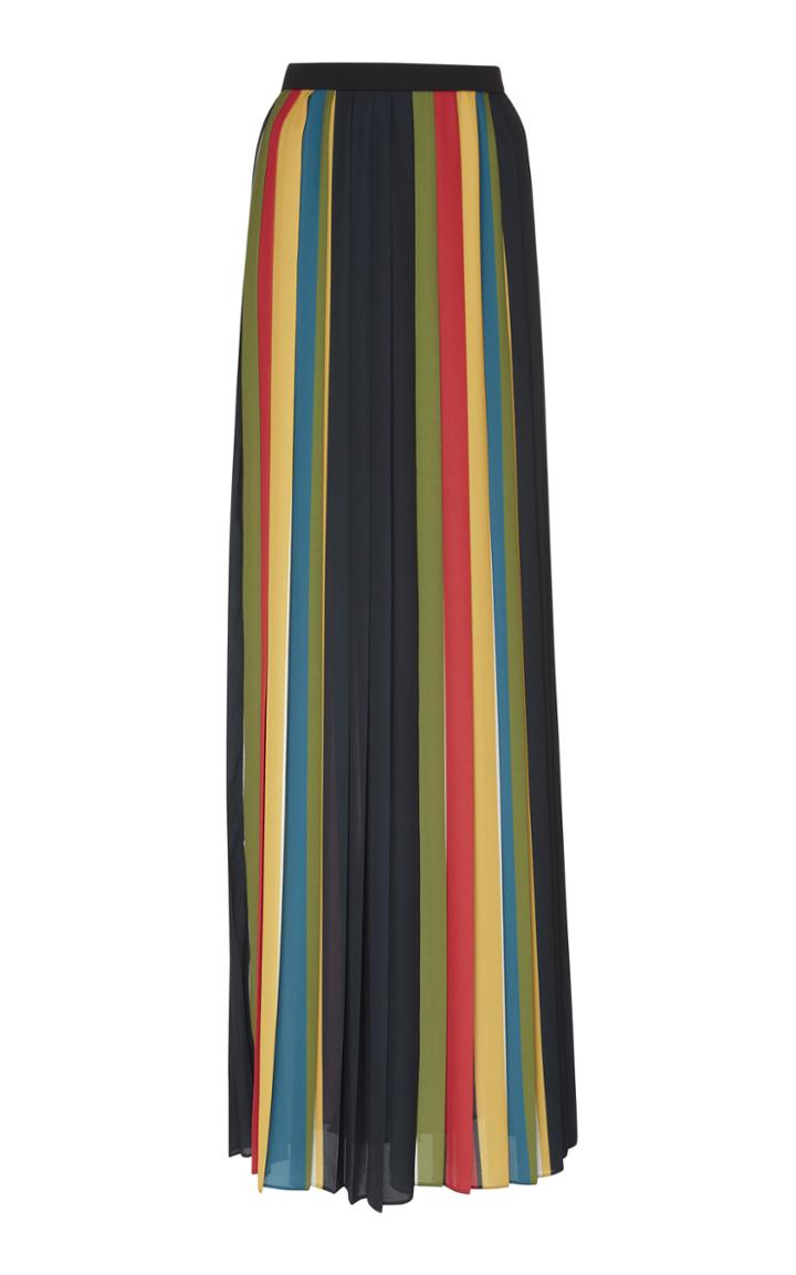 Elie Saab Stripe Print Georgette Skirt