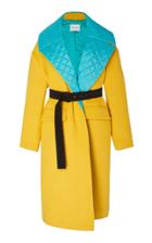 Prabal Gurung Kalak Wool Oversized Quilted Collar Coat