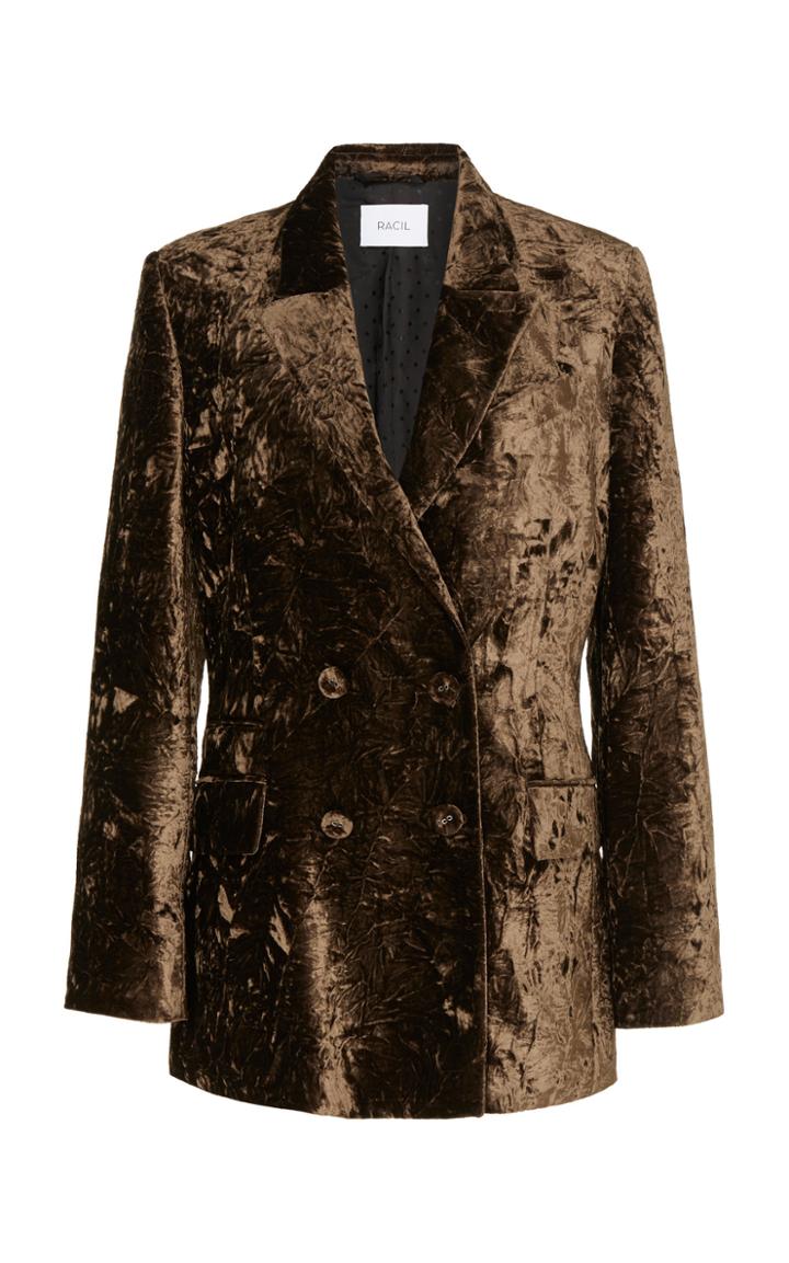 Racil Archie Double Breasted Velvet Blazer