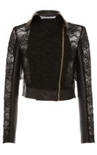 Francesco Scognamiglio Leather And Lace Motorcycle Jacket
