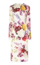 Dolce & Gabbana Floral Stretch-silk Midi Dress