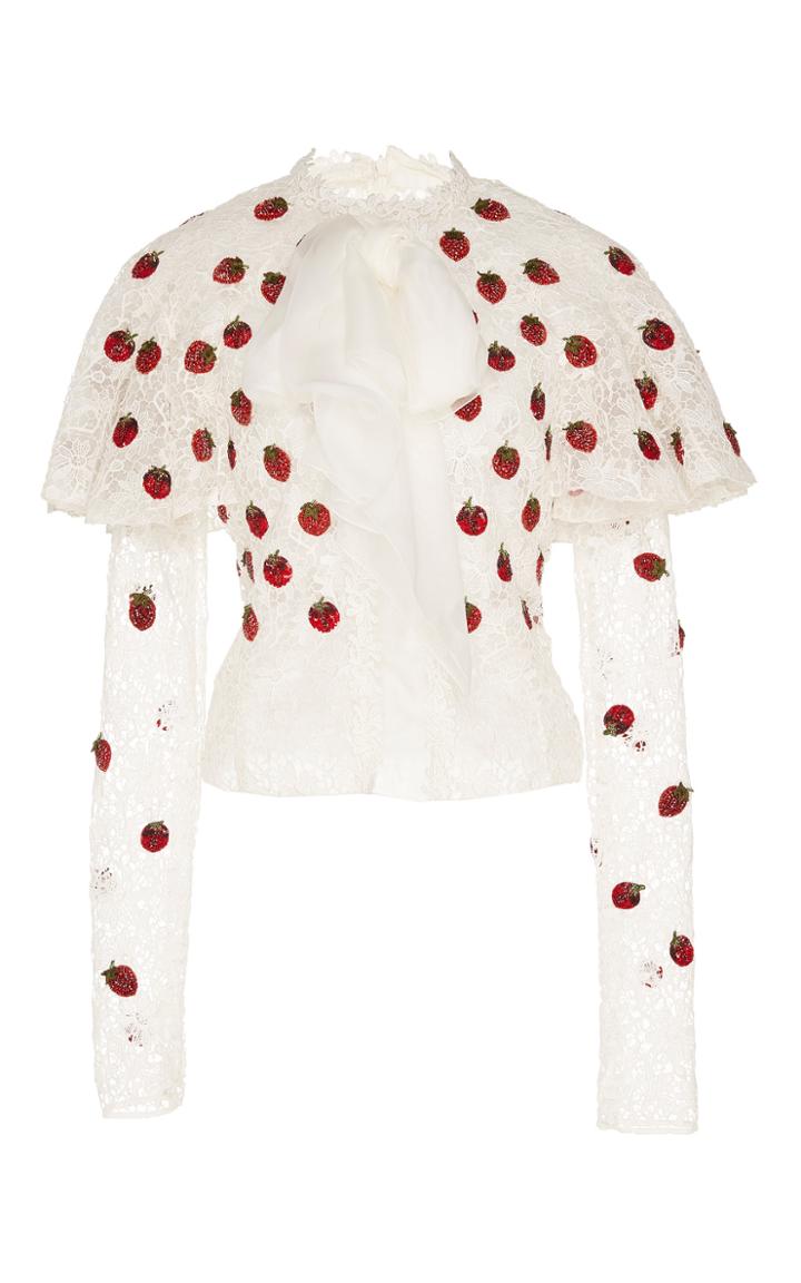 Giambattista Valli Strawberry Lace Top