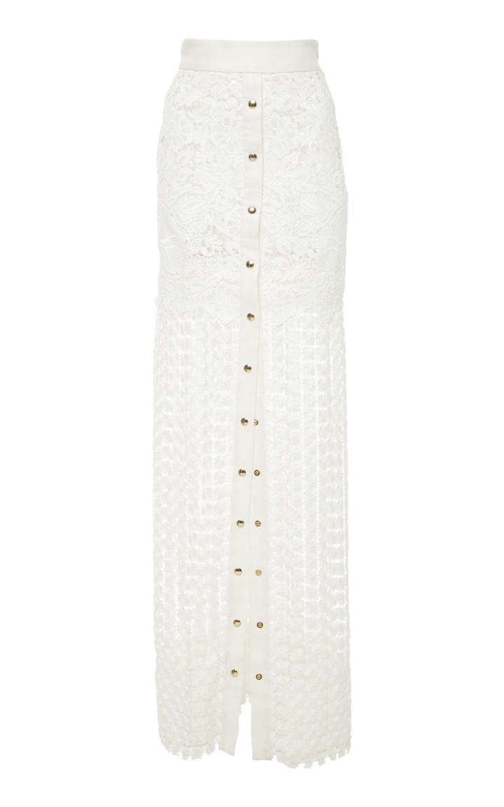Fausto Puglisi Button Down Long Lace Skirt