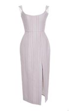 Markarian Stripe Burlap Corset Dress